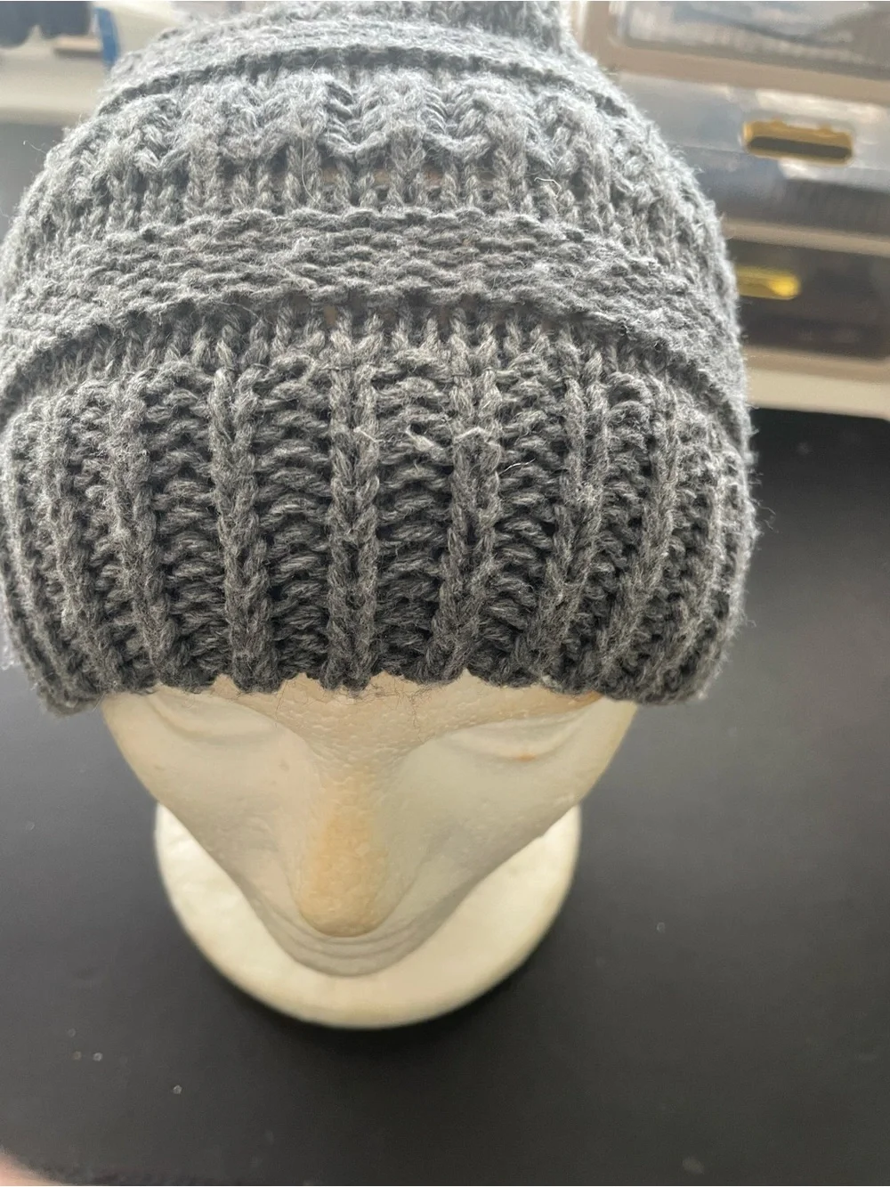 Time and Tru Cozy Knit Beanie in Heather Gray